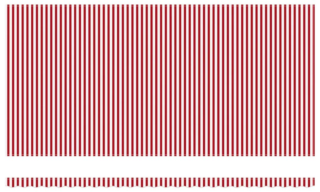 Toldo Retrátil Manual Listrado Vermelho e Branco 600x300 cm
