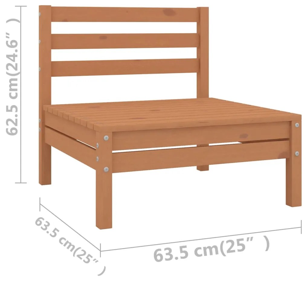 10 pcs conjunto lounge de jardim pinho maciço castanho mel