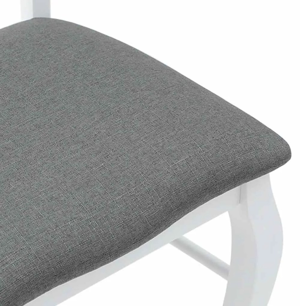 Cadeiras de jantar com almofadões 2 pcs madeira maciça branco
