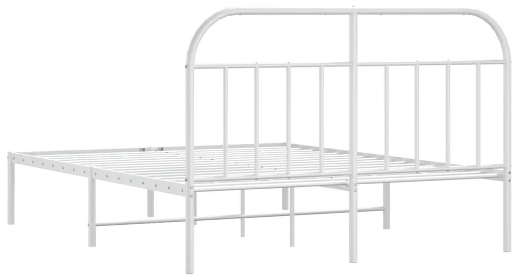 Estrutura de cama com cabeceira 150x200 cm metal branco