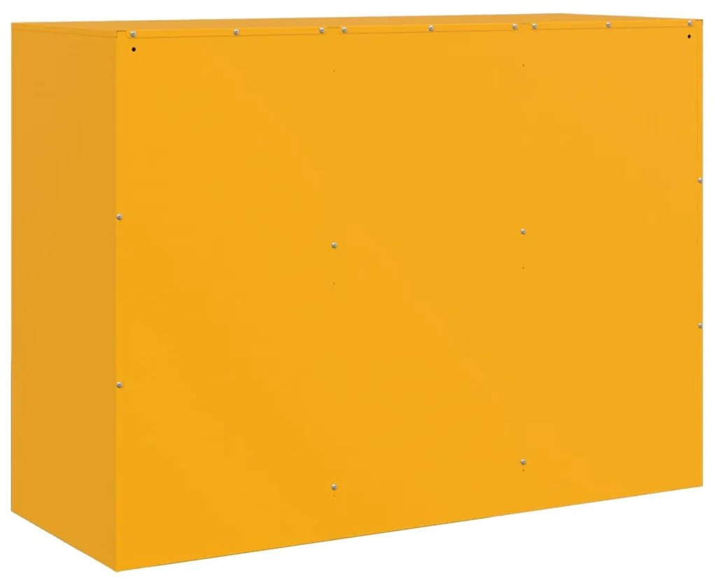 Aparador 99x39x73 cm aço amarelo mostarda