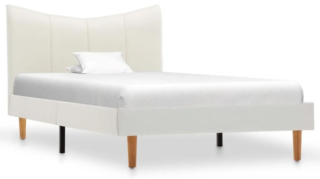 288508 vidaXL Estrutura de cama 90x200 cm couro artificial branco