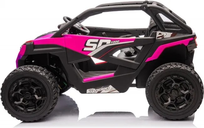 Carro elétrico infantil DRACO 24V 2 Lugares 4x4, Rodas Borracha Rosa