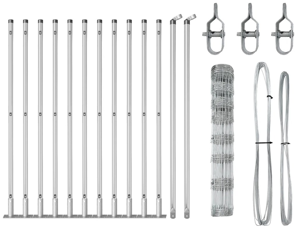 Cerca de Campo vidaXL 1x25 m Aço Galvanizado