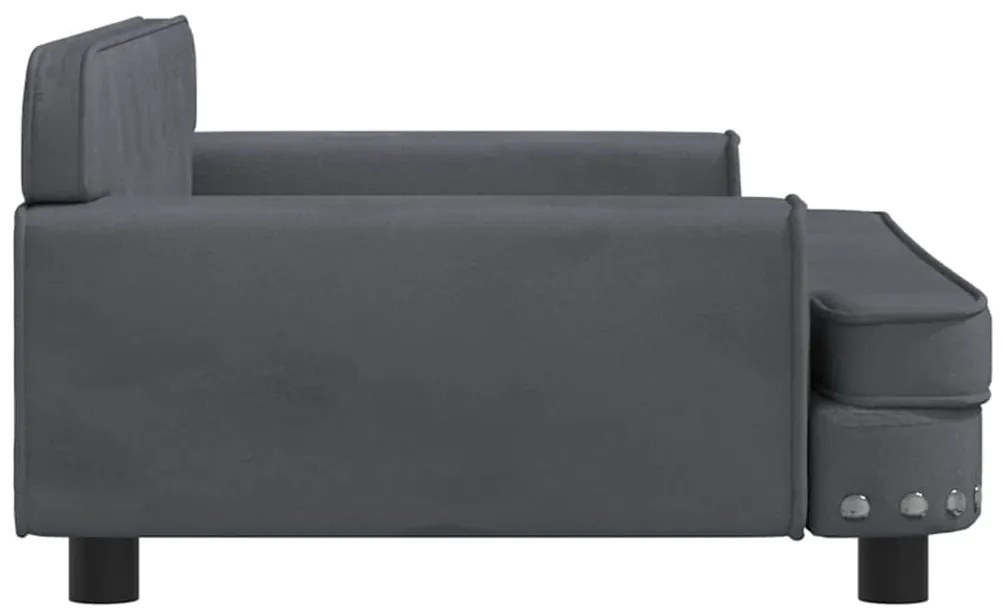Cama para cães 90x53x30 cm veludo cinzento-escuro