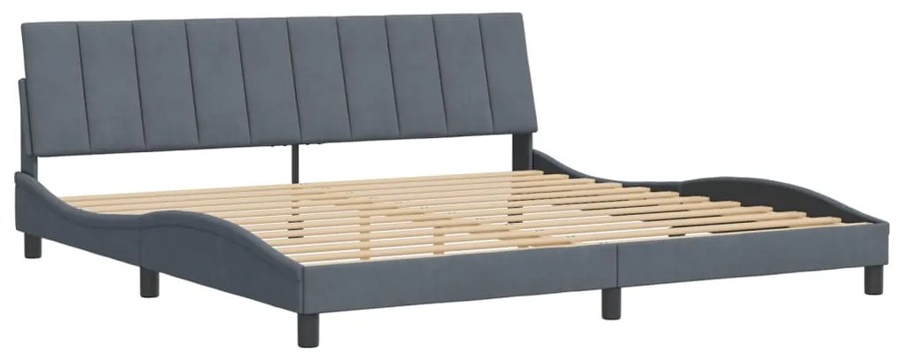 Estrutura de cama sem colchão 200x200 cm veludo cinzento-escuro