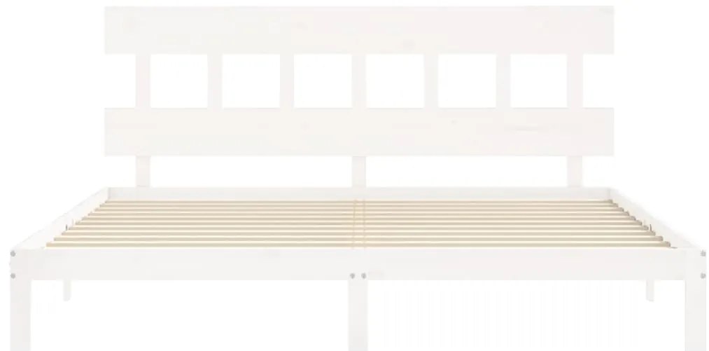 Estrutura cama Super King Size c/ cabeceira madeira branco