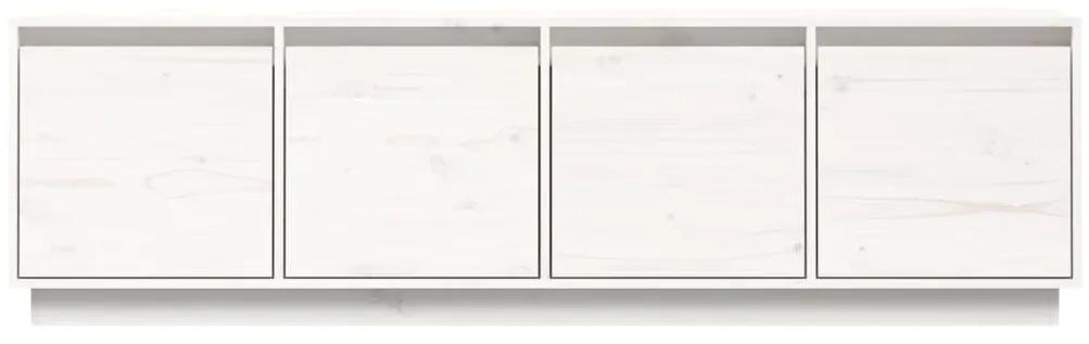 Móvel de TV 156x37x45 cm madeira de pinho maciça branco