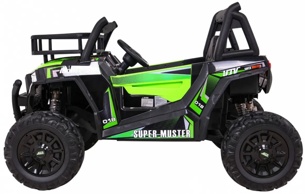 Buggy elétrico para Crianças 24V 2 Lugares UTV Buggy Rodas de EVA, Assento de couro Verde