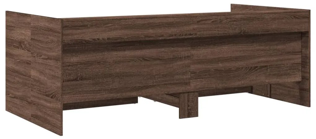 Sofá-cama com gavetas sem colchão 90x190 cm carvalho castanho