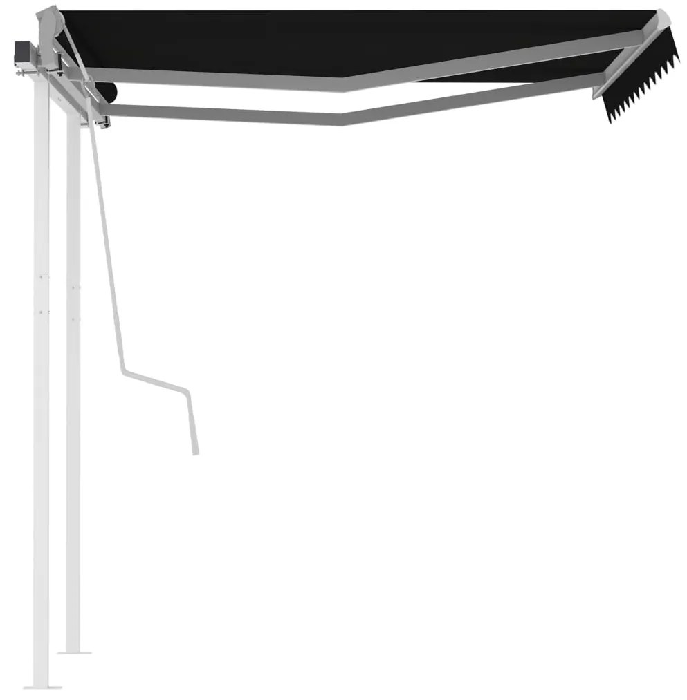 Toldo retrátil manual com postes 3x2,5 m antracite