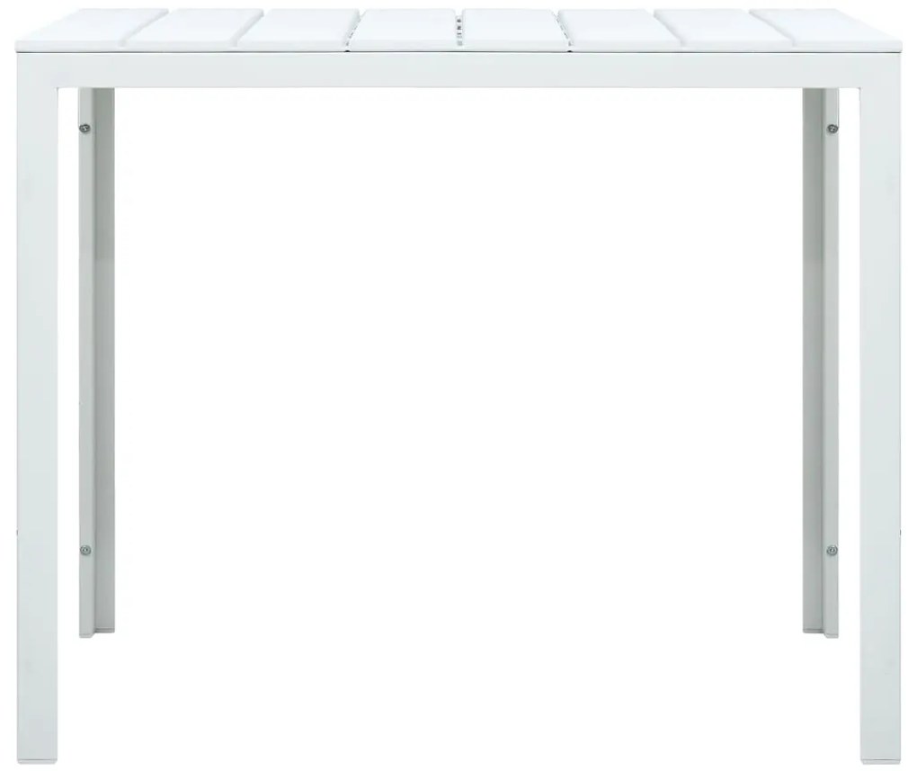 Mesa de centro 78x78x74 cm PEAD aspeto madeira branco