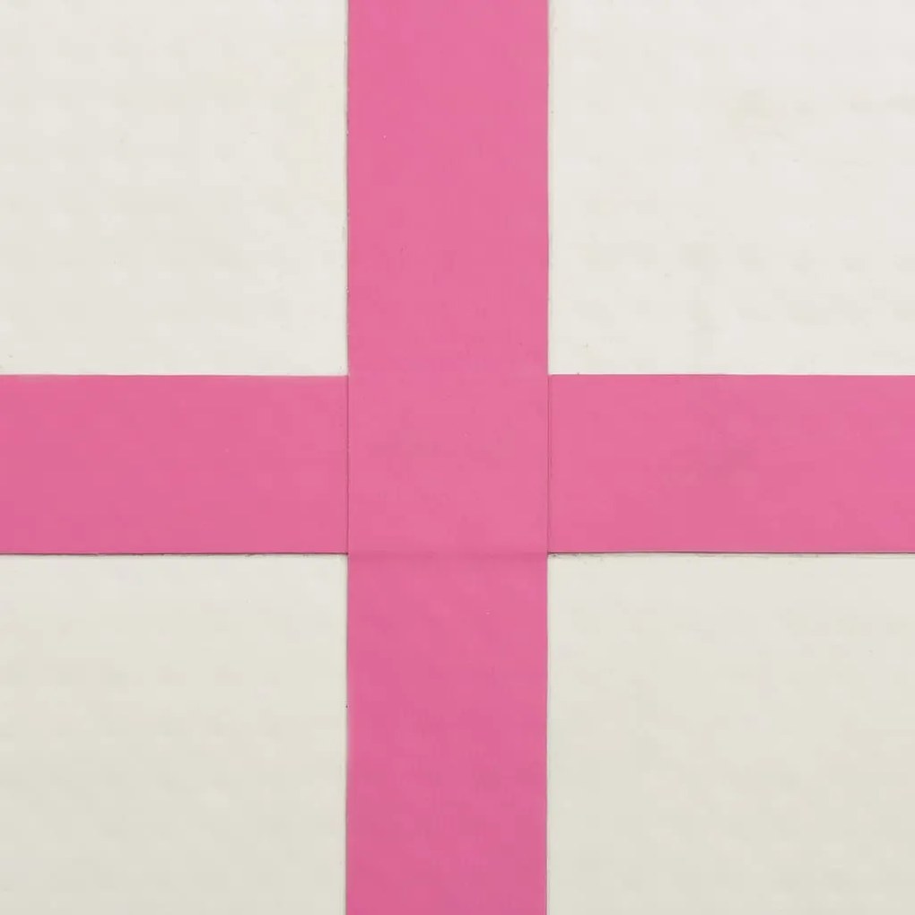 Colchão de ginástica insuflável c/ bomba 700x100x15 cm PVC rosa
