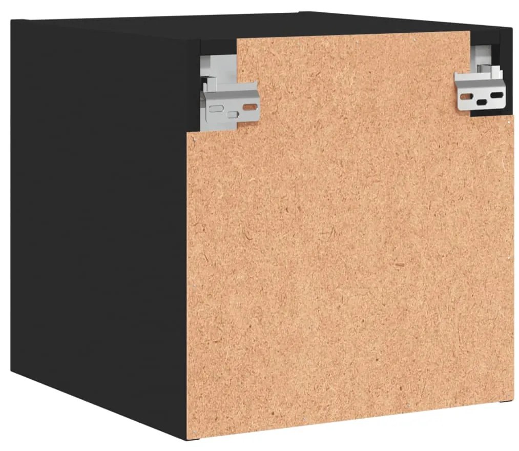 Mesa de cabeceira c/ porta de vidro 35x37x35 cm preto