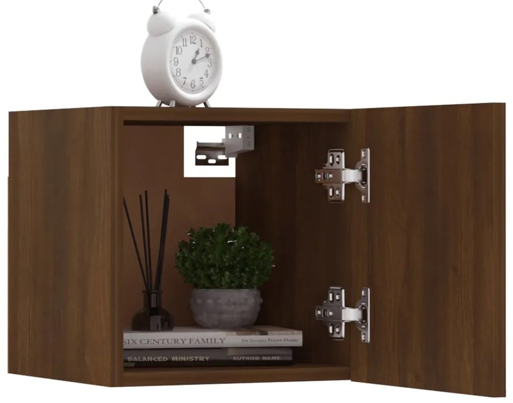 Móveis p/ TV de parede 8 pcs 30,5x30x30cm cor carvalho castanho