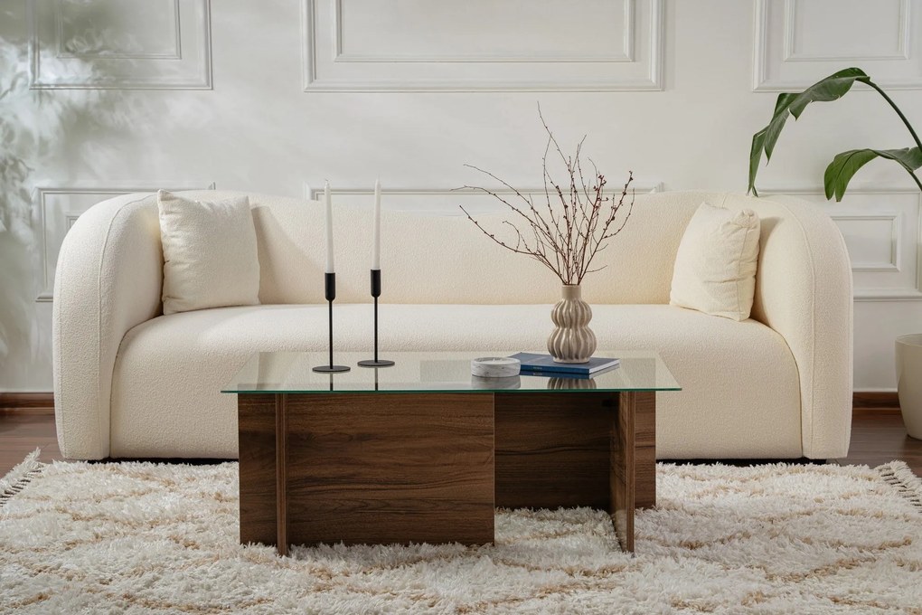 Mesa de Centro Vetrino – Nogueira – 105x40x65 cm