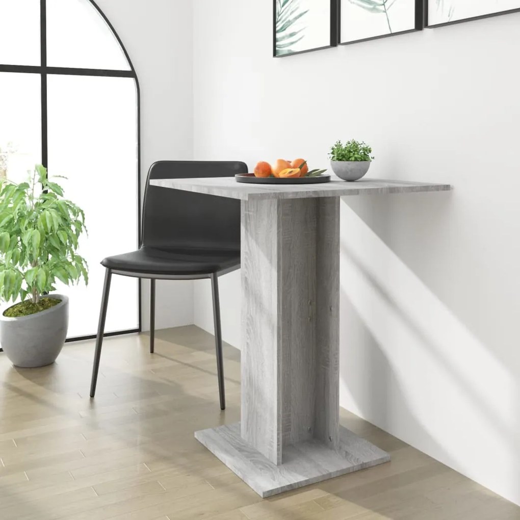 815103 vidaXL Mesa de bistrô 60x60x75cm derivados de madeira cinzento sonoma