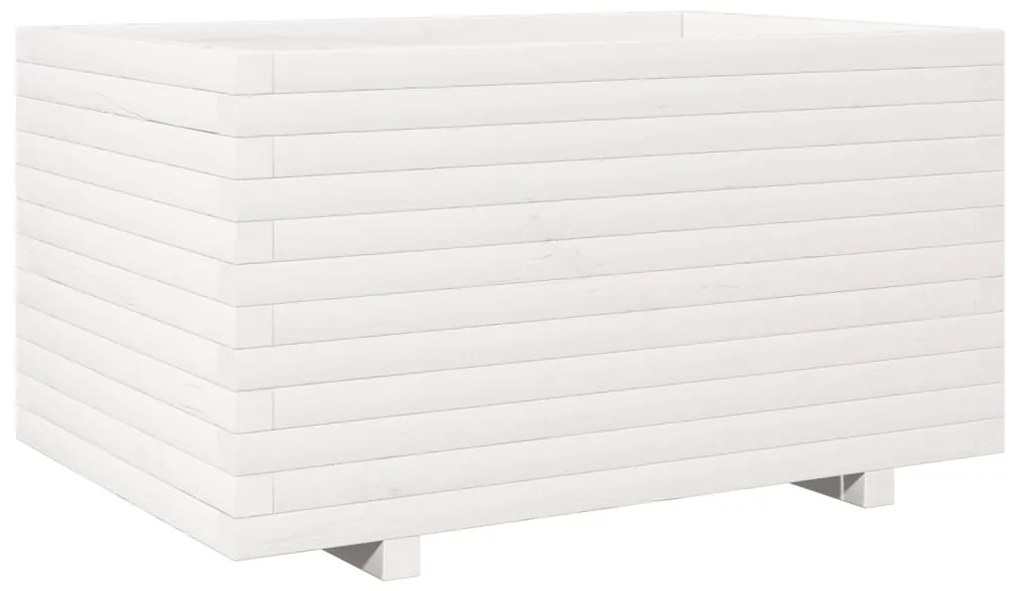 Vaso/floreira de jardim 90x60x49,5 cm pinho maciço branco