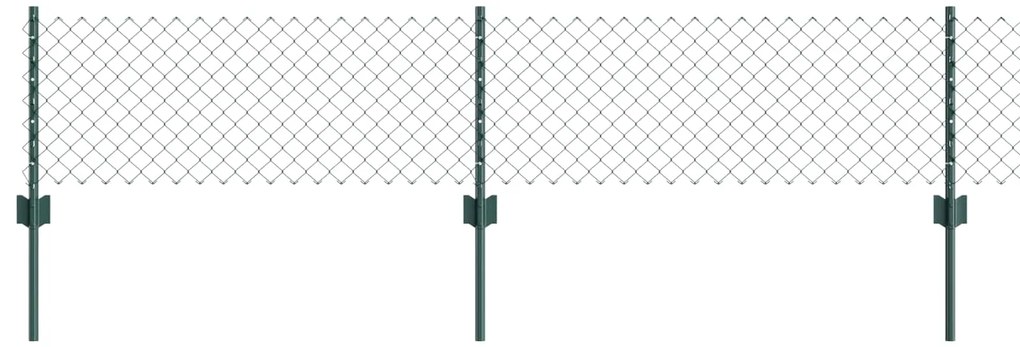 vidaXL Cerca e Poste Verde 0,4 x 10 m Aço