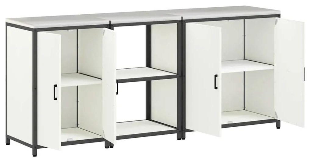 Conjunto de Armazenamento de Cozinha 3 pcs Branco