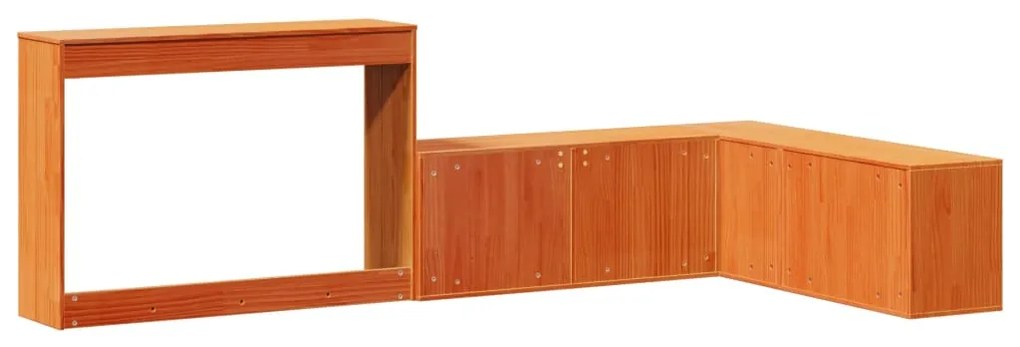 Mesa de cabeceira c/ secretária 232x122x75cm pinho castanho-mel