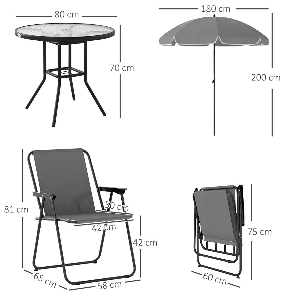 Conjunto de Mesa e Cadeiras de Jardim de 6 Peças Móveis de Jardim Exte