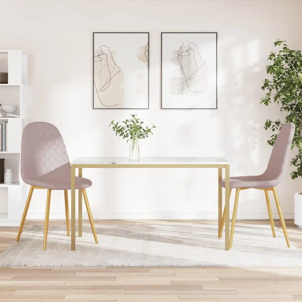 vidaXL Cadeiras de jantar 2 pcs veludo rosa