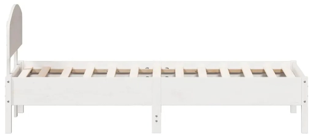 Estrutura de cama com cabeceira 90x190 cm pinho maciço branco