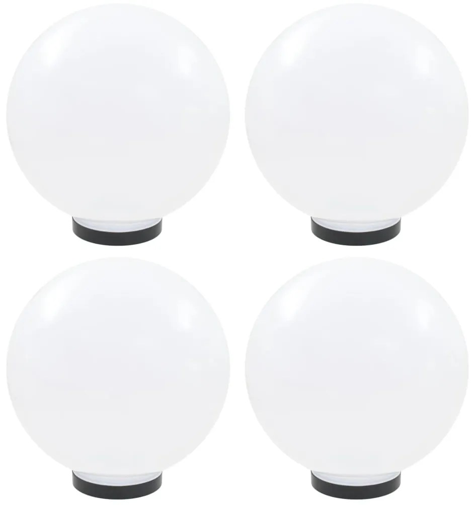 vidaXL Candeeiros esféricos LED 4 pcs 30 cm PMMA