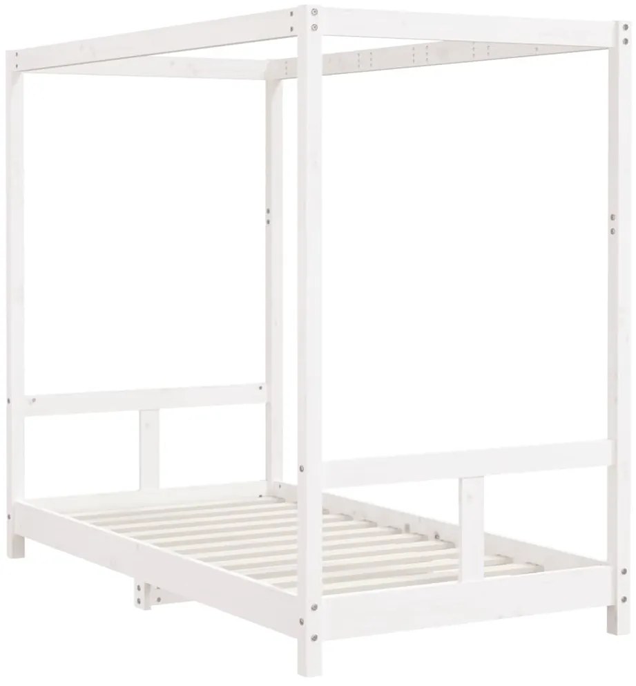 Estrutura de cama infantil 80x160 cm pinho maciço branco