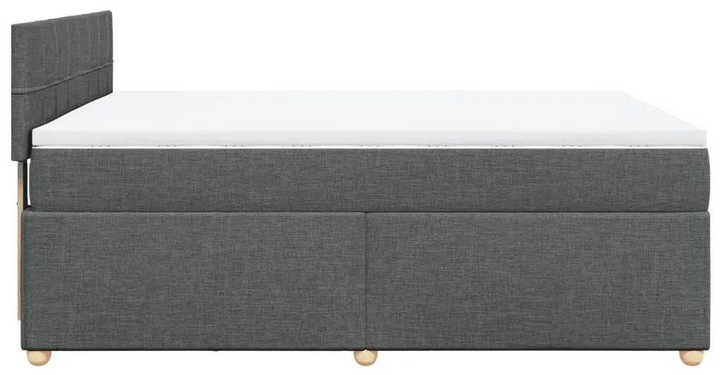 Cama com molas/colchão 140x200 cm tecido cinzento-escuro