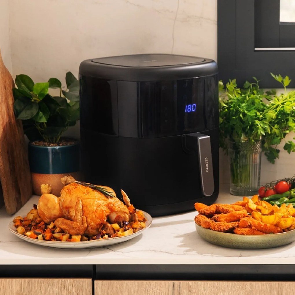 Fritadeira sem óleo Cecofry Bombastik 6000 tecnologia PerfectCook, regulação de temperatura e tempo, controlo tátil, 12 modos