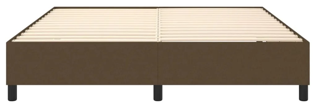 Estrutura de cama sem colchão 160x200 cm tecido castanho-escuro