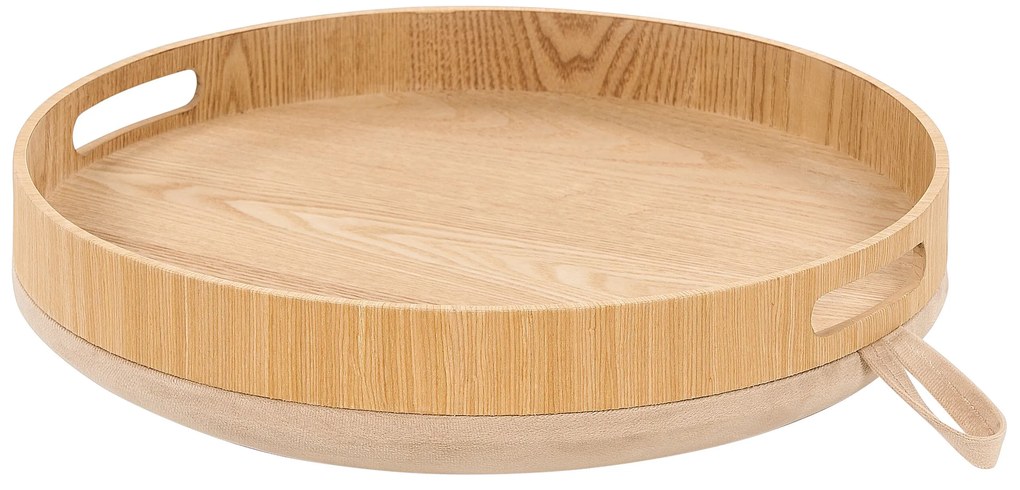 Tamborete com arrumação em veludo creme NEELY Beliani