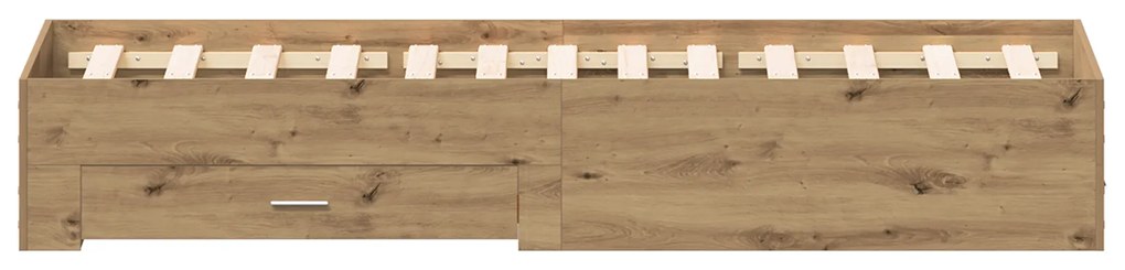 Cama com Gavetas vidaXL Carvalho Artisan 120x190 cm Madeira de engenha