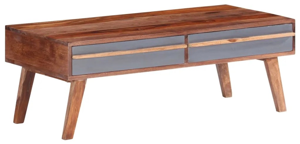 Mesa de centro 110x50x40 cm madeira maciça cinzento