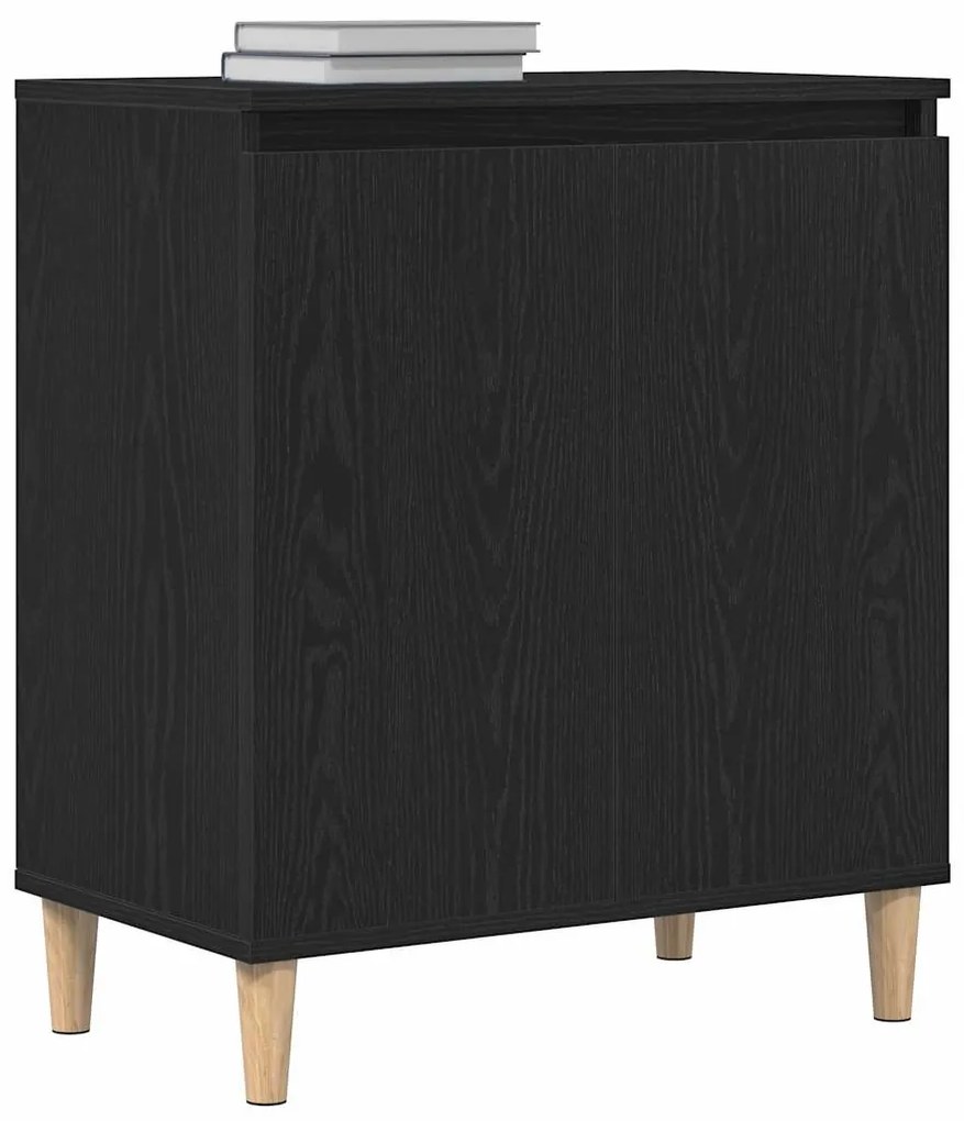 Sideboard vidaXL Preto Carvalho 60x35x70 cm Madeira de engenharia