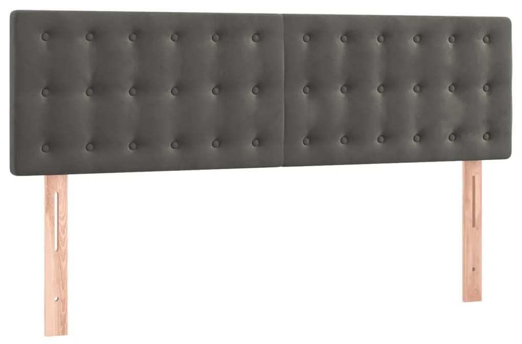 Cama com molas/colchão 140x190 cm veludo cinzento-escuro