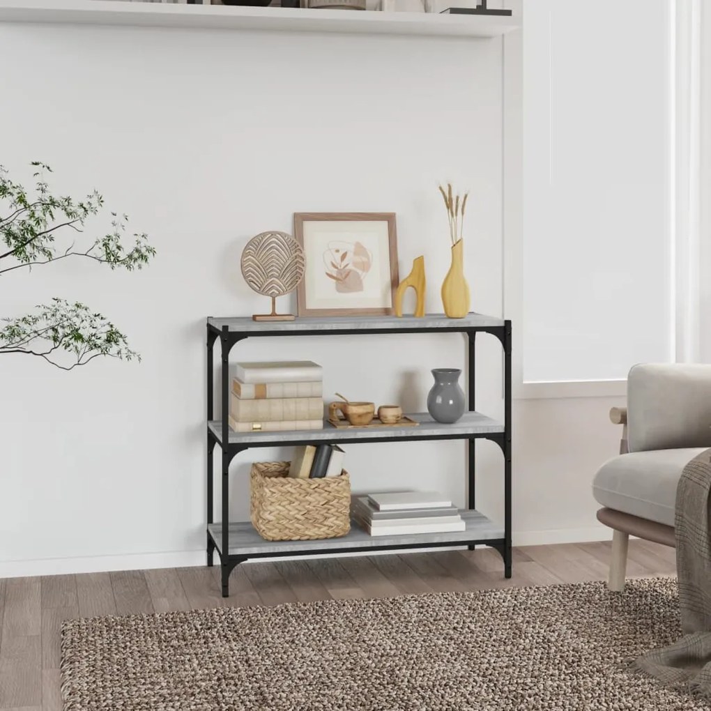 vidaXL Estante 80x33x70,5 cm derivados de madeira e aço cinza sonoma