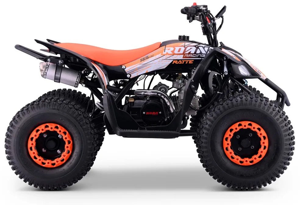 MINI MOTO 4 GASOLINA PARA CRIANÇAS 125cc Roan Ratte R8 automático com Marcha Atrás Laranja