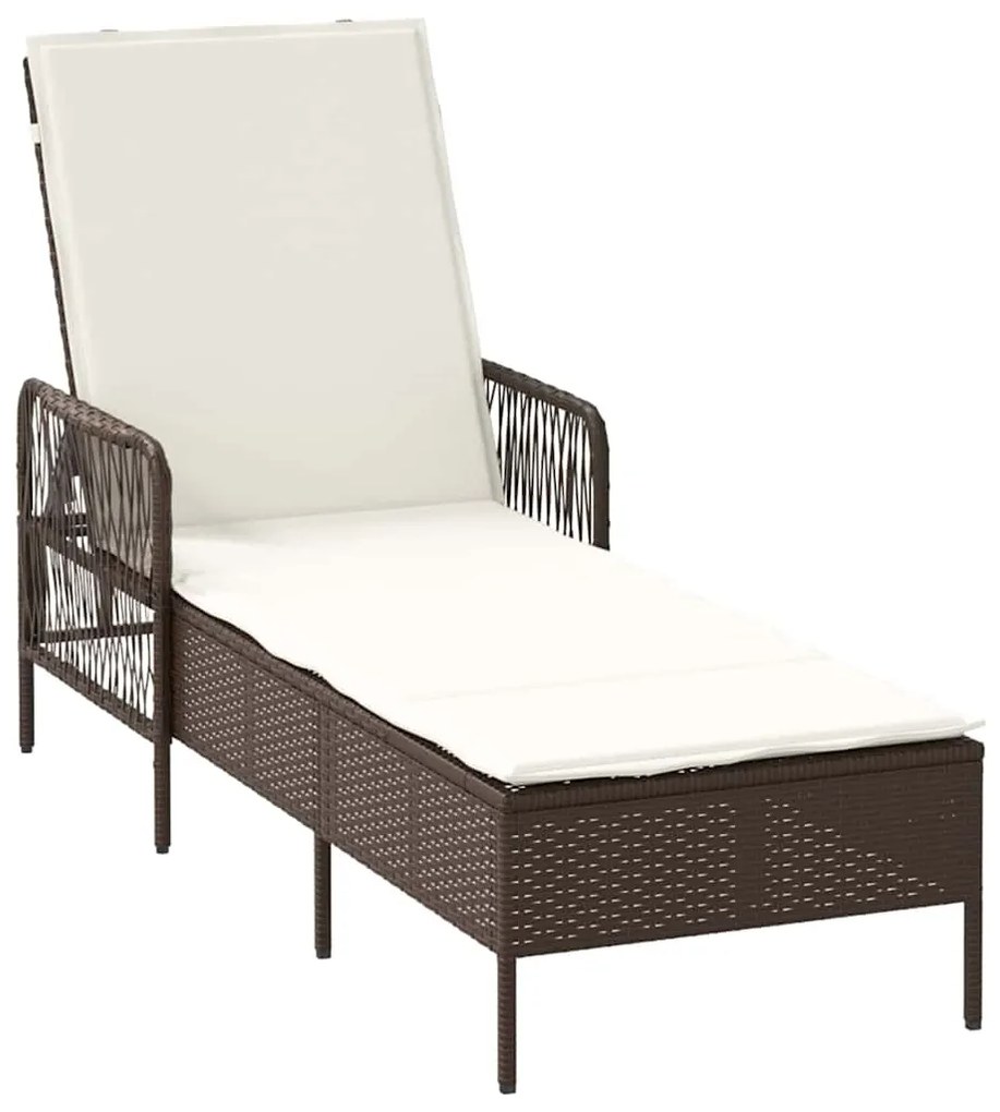Conjunto de Espreguiçadeira Conjunto de 3 Marrons e creme