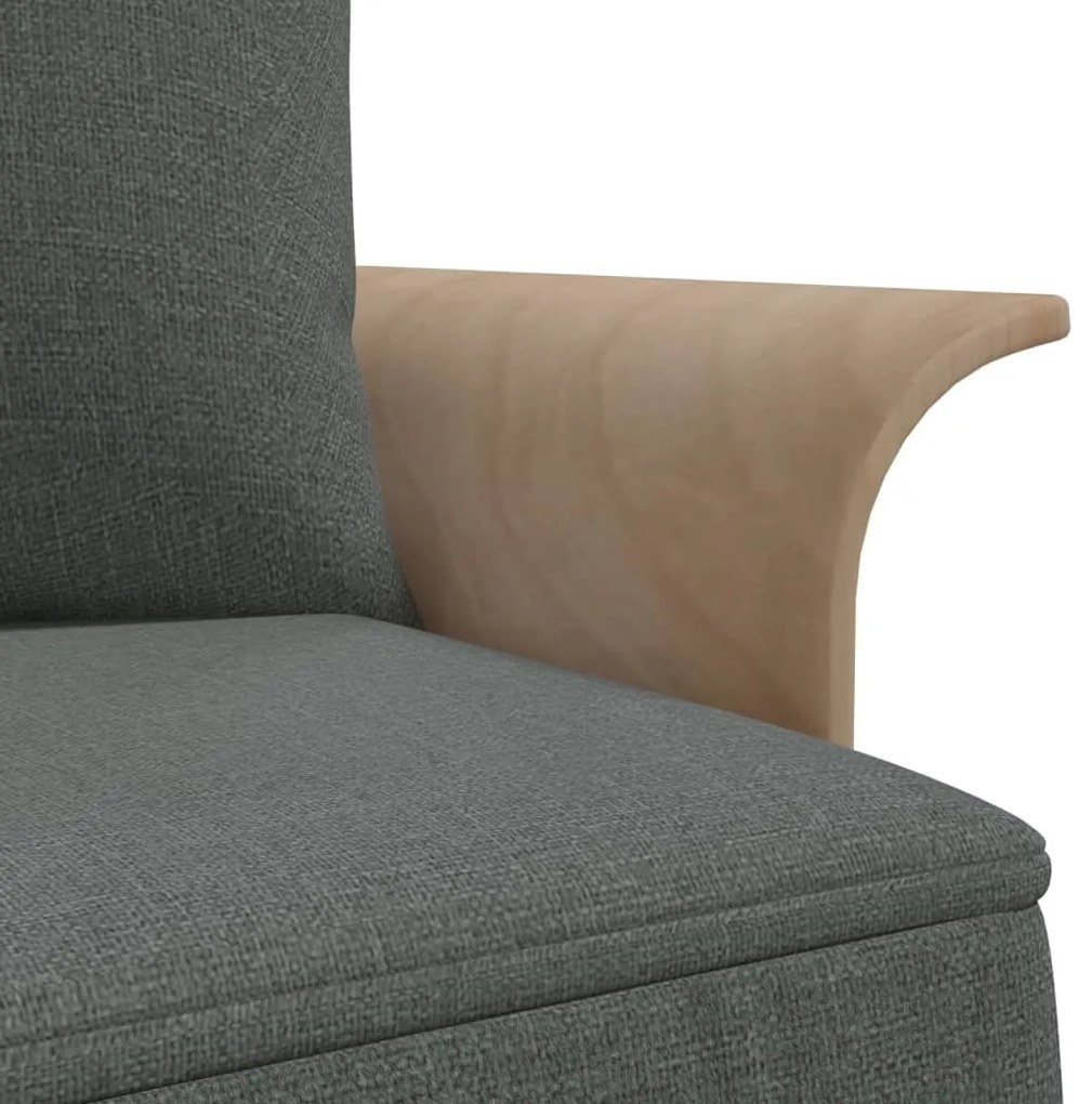 Sofá-cama em forma de L 279x140x70 cm tecido cinzento-escuro