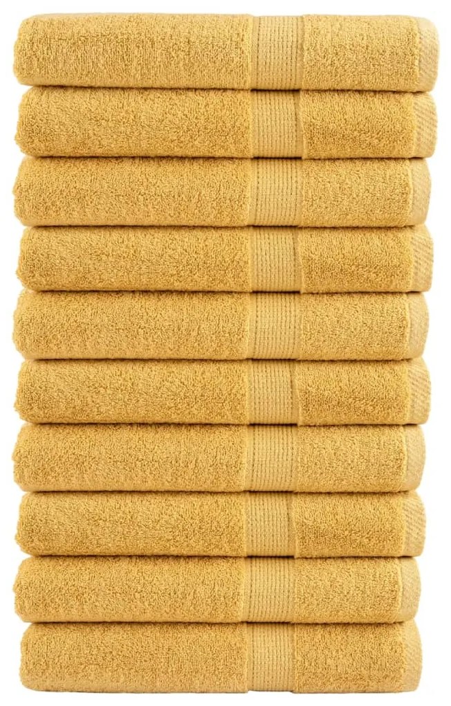 Toalhas premium SOLUND 10 pcs 100x200 cm 600 gsm dourado