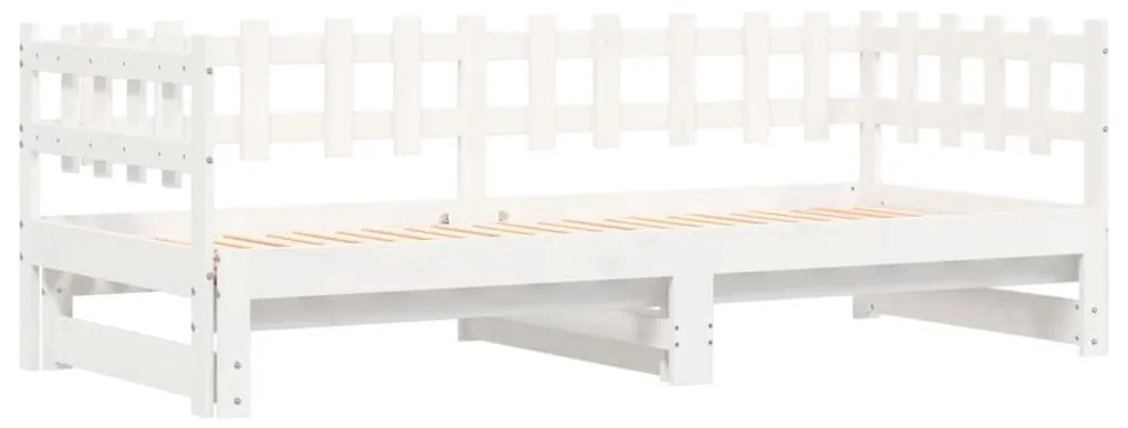 Sofá-cama de puxar 2x(90x200) cm pinho maciço branco