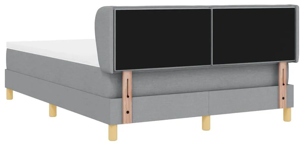 Cama Box Spring com Colchão vidaXL Cinza Claro 160x200 cm Tecido