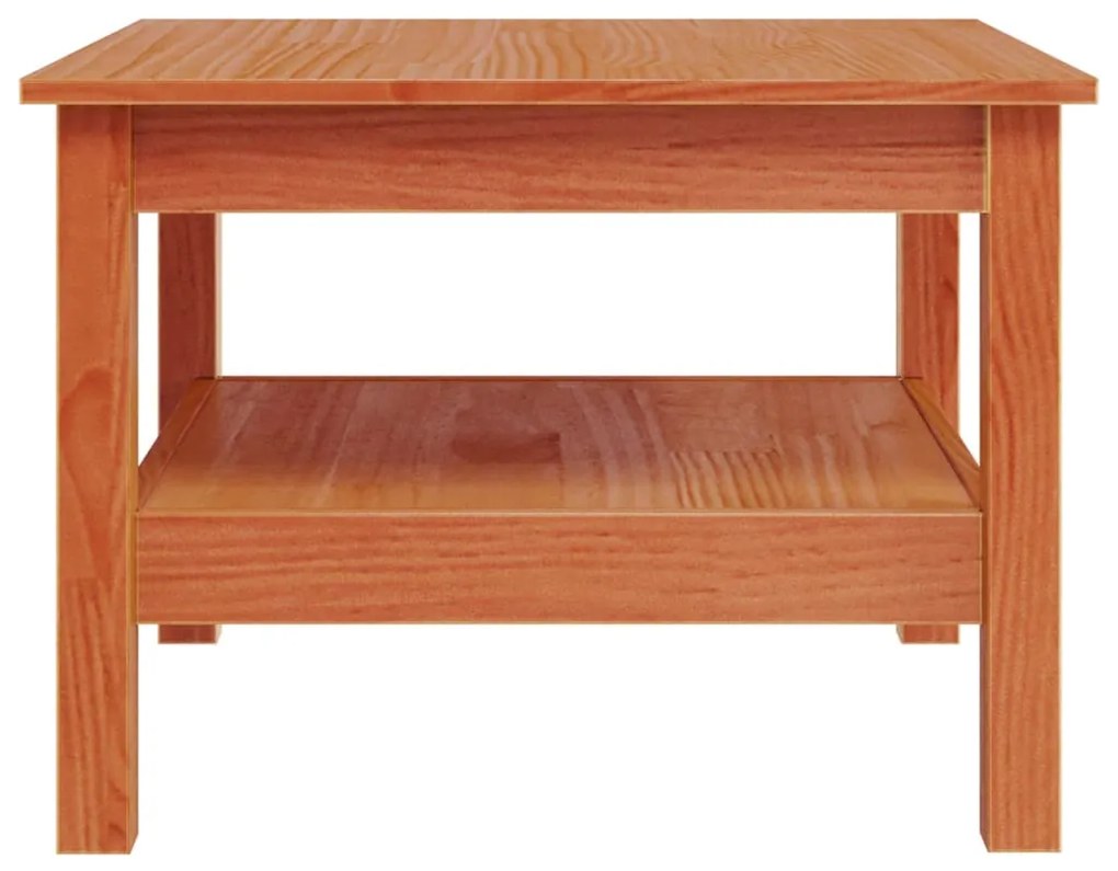 Mesa de centro 55x55x40 cm madeira pinho maciça castanho mel
