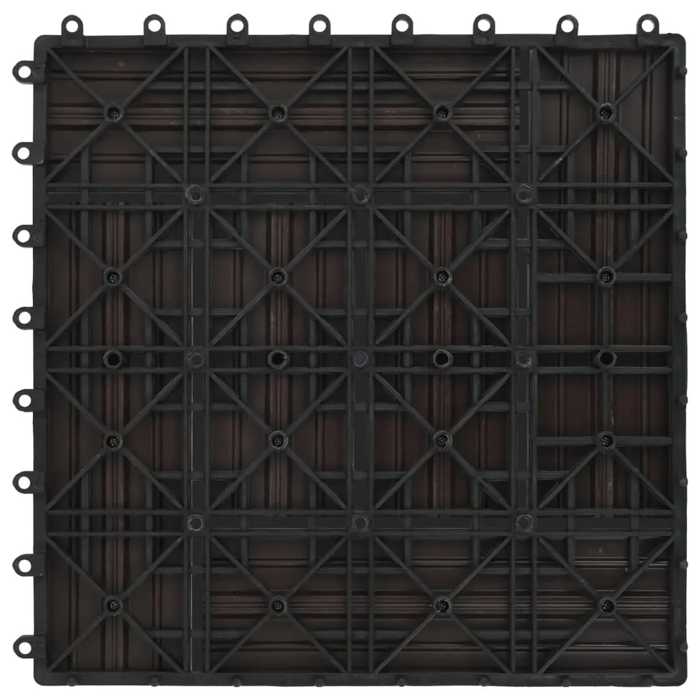 Ladrilhos de pavimento 11 pcs WPC 1m² 30x30 cm castanho escuro