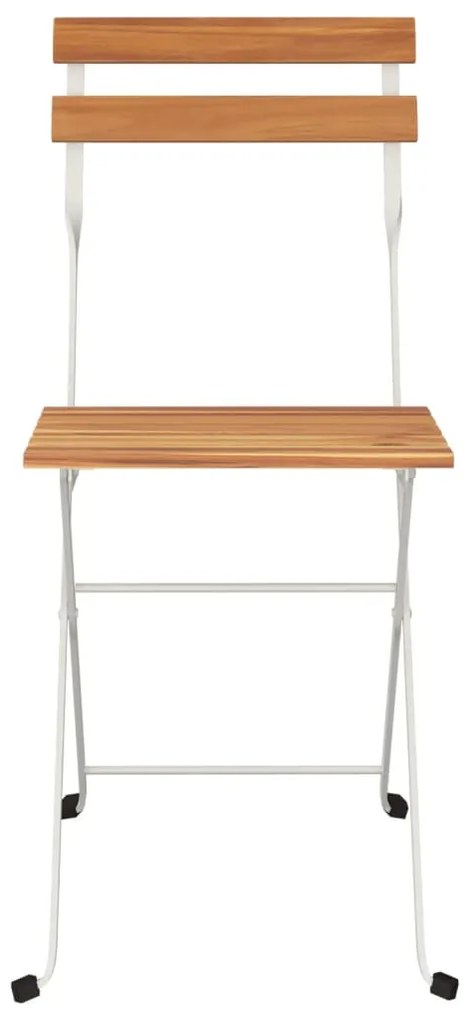 Cadeiras de bistrô dobráveis 4 pcs acácia maciça e aço
