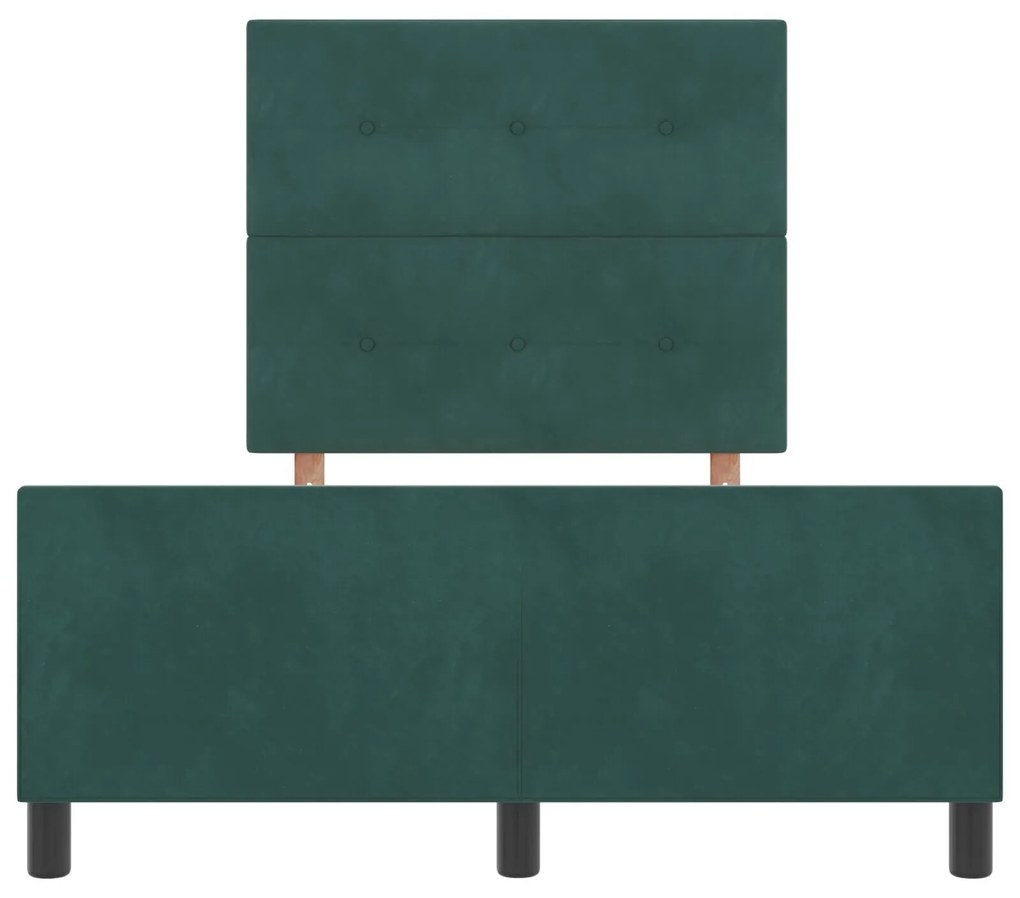 Cama vidaXL Verde Escuro 120x200 cm Veludo