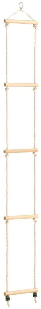 vidaXL Escada de corda infantil 30x168 cm madeira maciça e PE